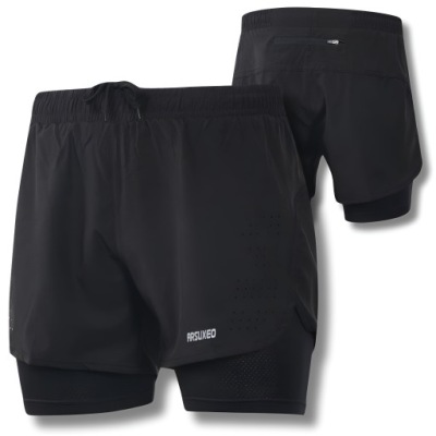 SPODENKI DO BIEGANIA ROWEROWE MĘSKIE 2w1 NA ROWER SPORTOWE KB ARSUXEO XL