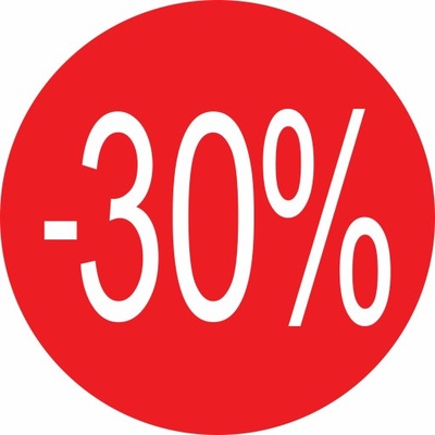 Wyprzedaż Naklejka na witrynę -30% okrągła 30 cm