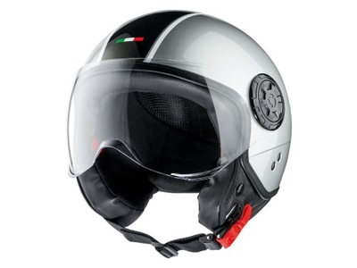 CASCO TIPO JET CRIVIT, TAMAÑO L 59-60 CM SCOOTER MOTOR GRIS CON CZARNYM CON CORREA  