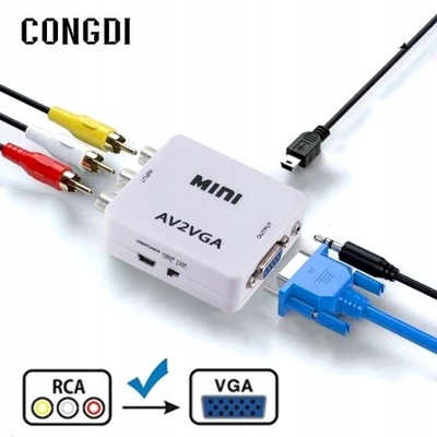 AV RCA CVBS To VGA Video Converter VGA To AV RCA