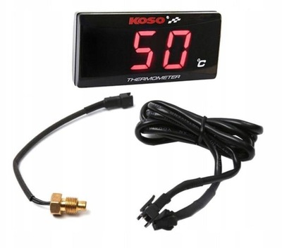 WYŚWIETLACZ TEMPERATURY SILNIKA KOSO LCD SLIM WSKAŹNIK TERMOMETR MOTOCYKL