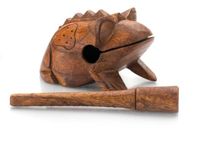 Grająca żaba Guiro drewniana instrument z Idnonezji