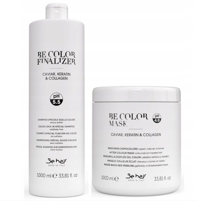 BE COLOR BE HAIR ZESTAW Maska 1000ml Szampon Finalizer 1000ml