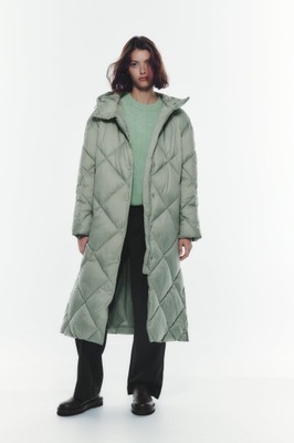 długi pikowany płaszcz Zara XS
