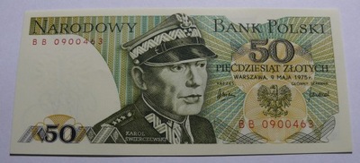 50 zł 1975 K. ŚWIERCZEWSKI - ser. BB - STAN BANKOW