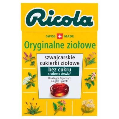 Szwajcarskie cukierki ziołowe bez cukru Ricola 27,5 g
