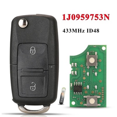 1J0959753N Remote Car Key 433Mhz ID48 For VOLKSWAGEN VW Beetle Bora ~23389