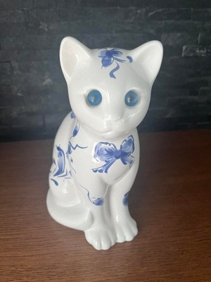 Kot w kwiatki duża porcelanowa figurka Al Cobaca Portugal