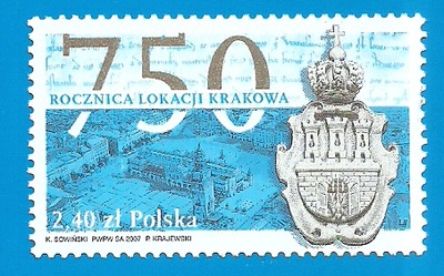 Fi. 4165** - 750 Rocznica Lokacji Krakowa - 2007r - czysty