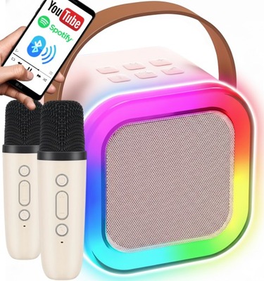 2× MIKROFON GŁOŚNIK BEZPRZEWODOWY ZESTAW KARAOKE BLUETOOTH DLA DZIECI