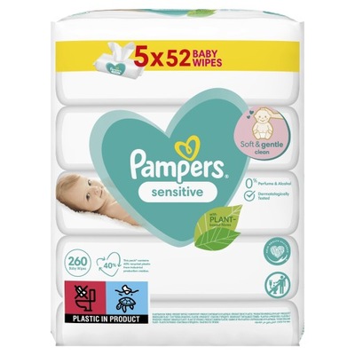 Chusteczki nawilżane Pampers Sensitive 5 x 52 szt.