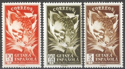 Gwinea Hiszpańska - fauna** (1951) SW 371-373