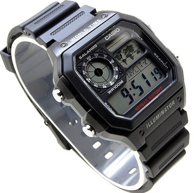 SPORTOWY ZEGAREK CASIO DIGITAL AE-1200WH-1A WR100 RETRO +BOX GW