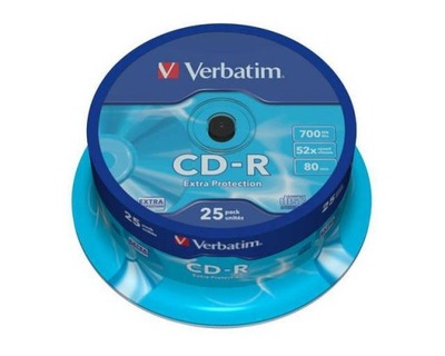 Płyty Verbatim CD-R 52x 700MB 25p Extra Protection