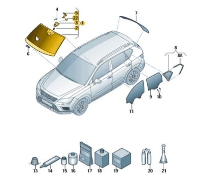 Стекло лобовое seat ateca оригинал 575845011annvb фото №1