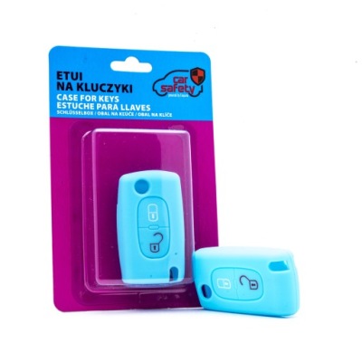 Чехол силиконовый na ключ citroen светло niebieskie фото №1