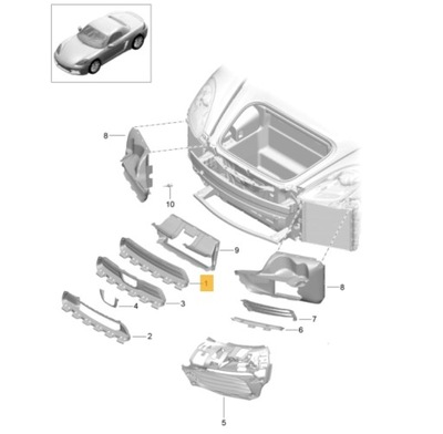 GROTELĖS VIDURINĖ BUFERIO PRIEKINIO BOXSTER 718 