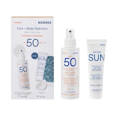 KORRES SET YOGHURT EMULSJA SPRAY OCHRONNY JOGURT SPF50 150ml + AFTER SUN