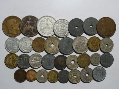 Stare monety do 1950 roku 37 monet ciekawy mix -181