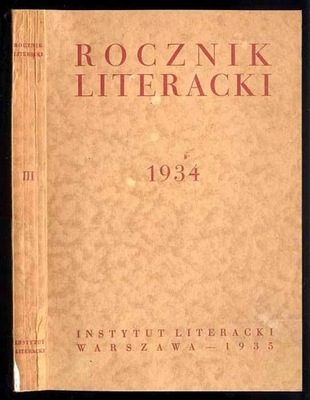 Rocznik Literacki za rok 1934 R.3