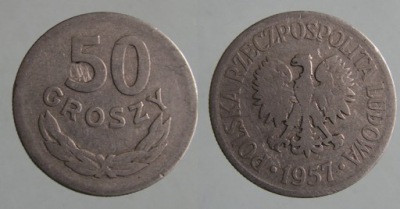 6984. POLSKA, PRL, 50 GROSZY, 1957