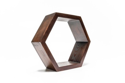 PÓŁKA PLASTER MIODU HEXAGON WENGE DREWNO SOSNA