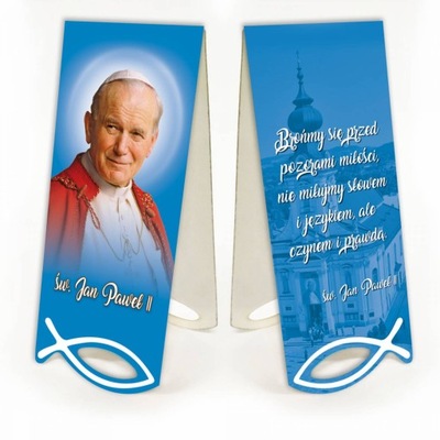 Święty Jan Paweł II - Zakładka papierowa z magnese