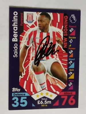 Karta topps autograf Stoke City Saido Berahino