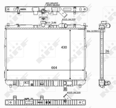 RADUADOR KIA CARNIVAL II/III 2,0CRDI 02-13 NRF59046  