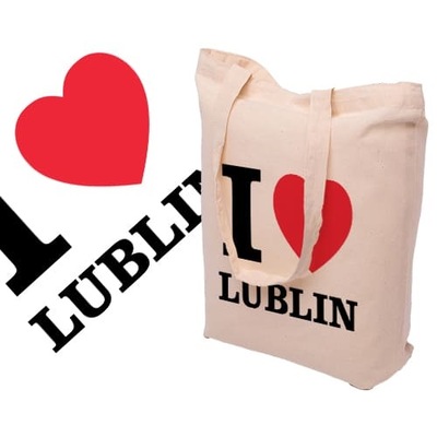 TORBA BAWEŁNIANA I LOVE LUBLIN TORBA EKOLOGICZNA ECRU NAPIS