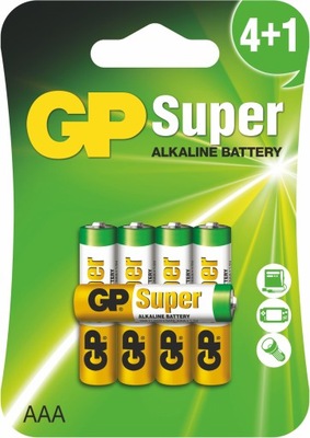 Bateria alkaliczna AAA LR3 1.5V GP Super 5szt