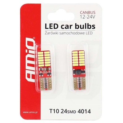 LUCES DIODO LUMINOSO LED AMIO CANBUS 01287 W5W 12-24 V 2 PIEZAS  