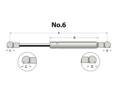 AMORTIGUADOR AMORTIGUADOR DE GAS A=405 F=250N STABILUS  