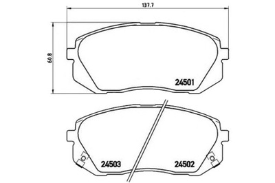 BREMBO КОЛОДКИ ГАЛЬМІВНІ KIA SPORTAGE 05- ПЕРЕД BRE