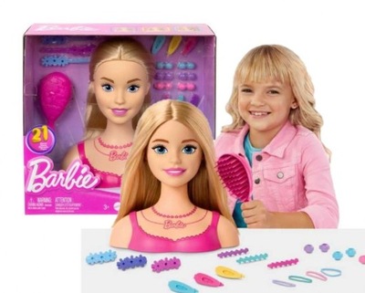 Barbie Głowa do stylizacji Blond włosy HMD88