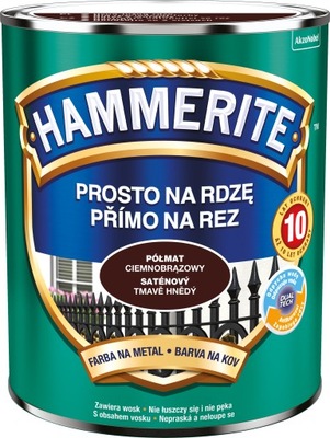 HAMMERITE Farba na rdzę PÓŁMAT CIEMNOBRĄZOWY 0,7L