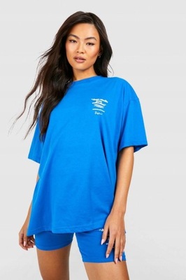 BOOHOO T-SHIRT OVERSIZE Z NAPISAMI XS