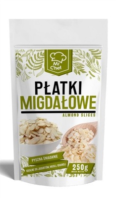 PŁATKI MIGDAŁOWE 250g MIGDAŁY CIĘTE ŚWIEŻE MrChef