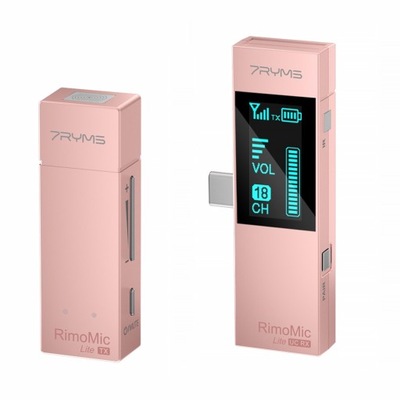 Bezprzewodowy zestaw mikrofonowy 7Ryms RimoMic Lite [USB-C] różowy