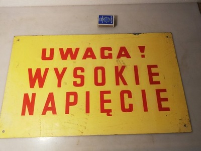 TABLICA MALOWANA - UWAGA ! WYSOKIE NAPIĘCIE 50 cm x 30 cm