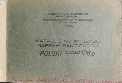 Katalog norm czasu napraw Polski Fiat 126p