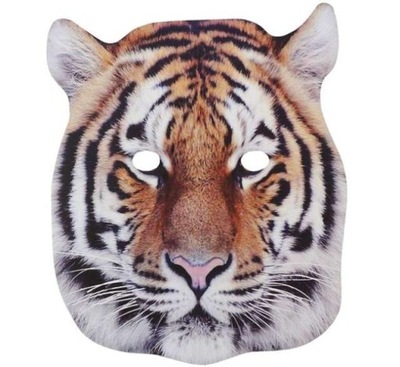 zoologiczna MASKA papierowa TYGRYS tiger pasiasty