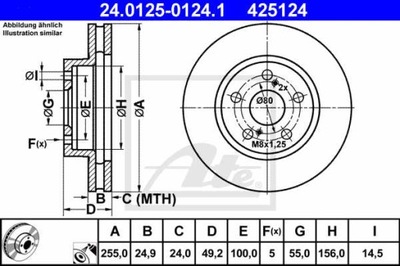 2× ATE 24.0125-0124.1 DISC BRAKE - milautoparts-fr.ukrlive.com