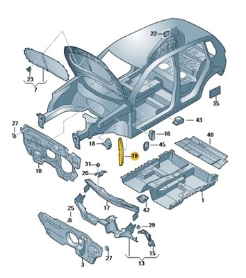 VW TIGUAN WYGŁUSZENIE BŁOTNIKA PRAWE OE 5N0864236A