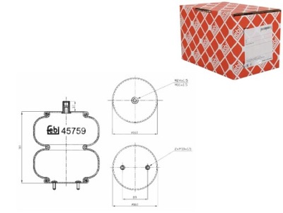 Пневмоподушка подвеска пневматический задняя p rvi magnum premium 2 volvo fh фото №1