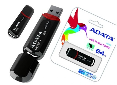ADATA PENDRIVE USB 3.0 64 GB PAMIĘCI UV150 90Mb/s!