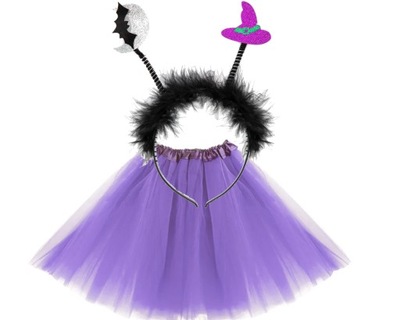 spódniczka tiulowa tutu dla dziewczynki 40cm strój przebranie fioletowa