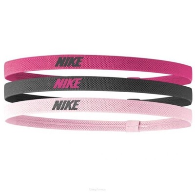 Opaski na głowę Nike Elastic Headbands różowo-granatowe x3