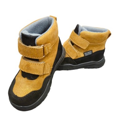 MIDO BUTY SKÓRZANE Z MEMBRANĄ TE-POR TRZEWIKI NA RZEPY ZŁOTE 28