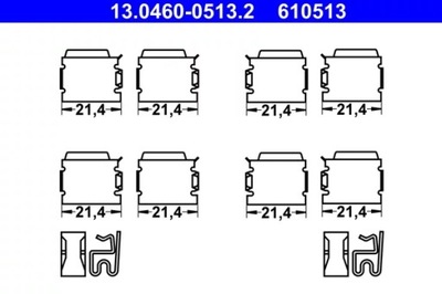 ATE 13.0460-0513.2 SET AKCESORIOW, PADS BRAKE  